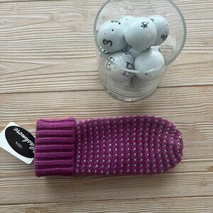 Portolano 100% Cashmere Knit Mittens |Pink Purple Cream | Made in Italy | NWT